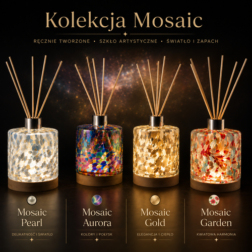 Mosaic Aurora LED okrągły - podświetlany dyfuzor zapachowy LED Ręcznie wykonany