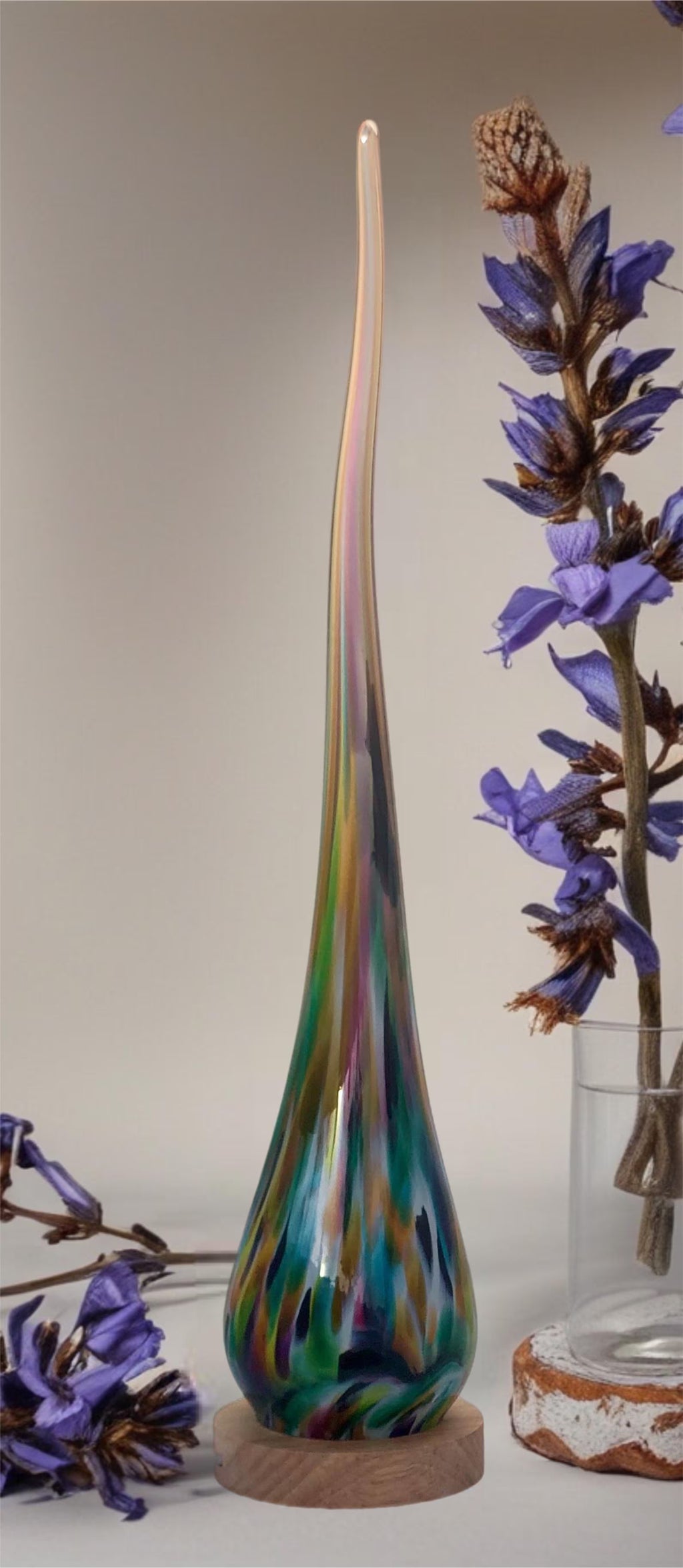 Rękodzieło lampka szklana nocna Szpic Świetlny- Prestige Spectrum