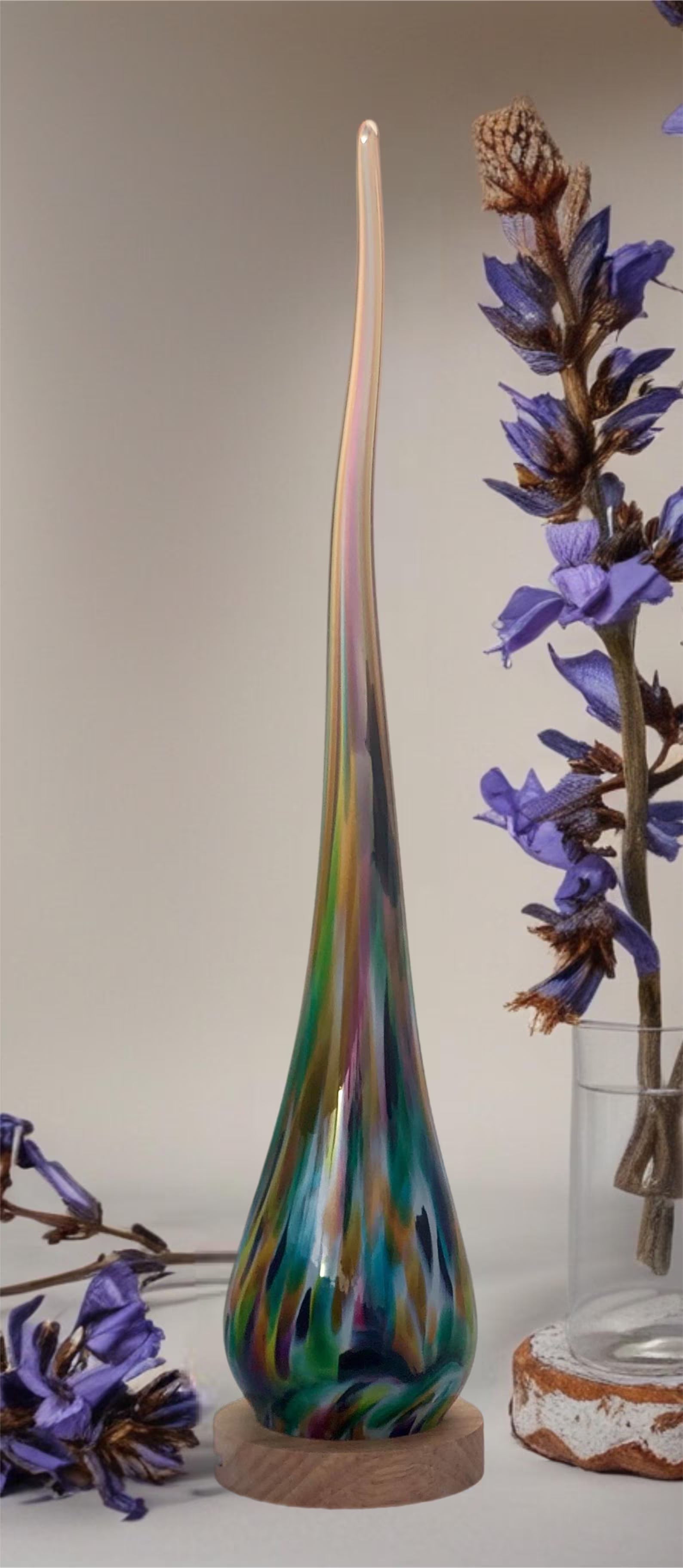 Rękodzieło lampka szklana nocna Szpic Świetlny- Prestige Spectrum