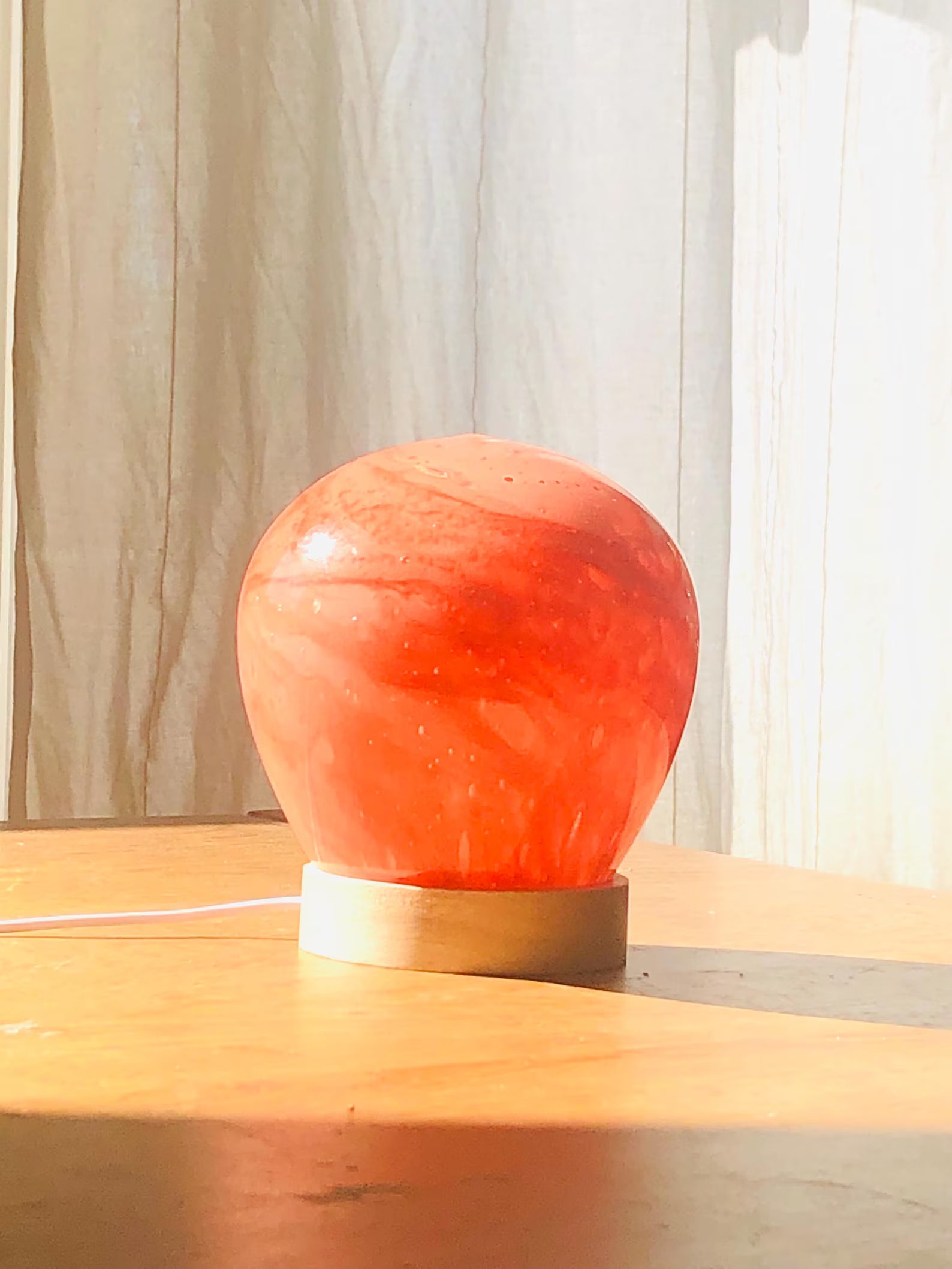 Ręcznie wykonana lampka ze szkła LED lampka nocna 12 cm Galaxy Rose