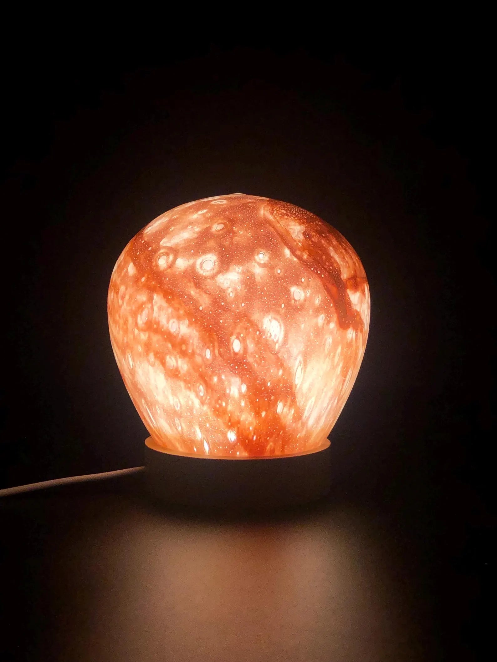 Ręcznie wykonana lampka ze szkła LED lampka nocna 12 cm Galaxy Rose
