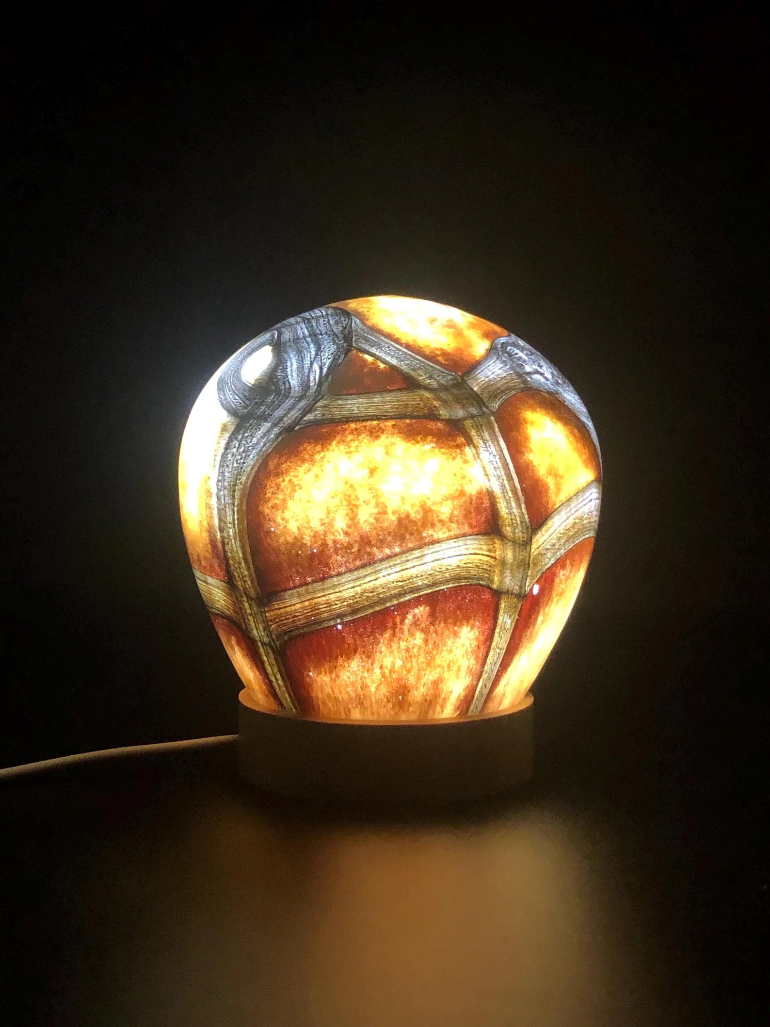 Ręcznie wykonana lampka ze szkła LED lampka nocna Galaxy