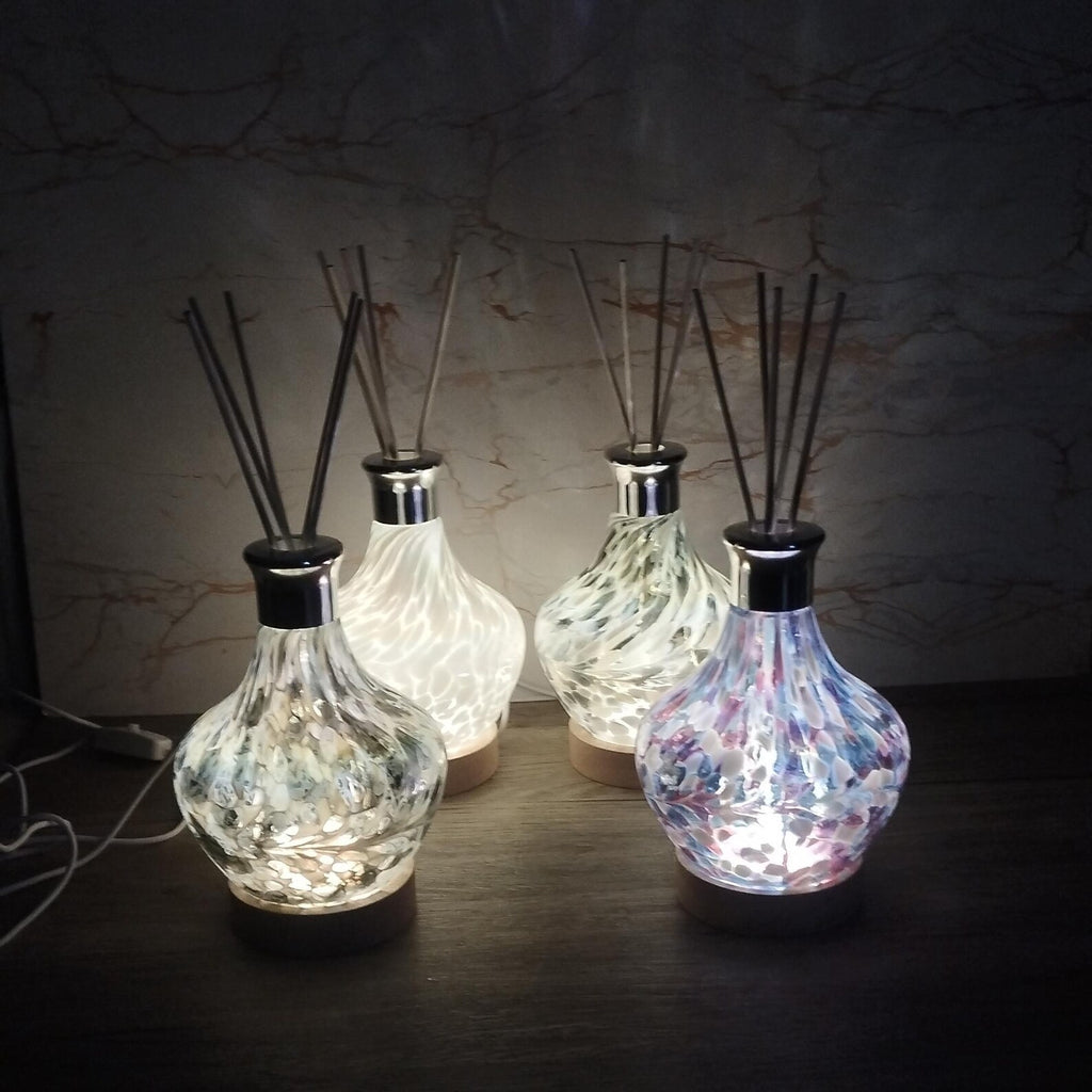 Rękodzieło dyfuzor zapachowy szklany LED Prestige Flower White