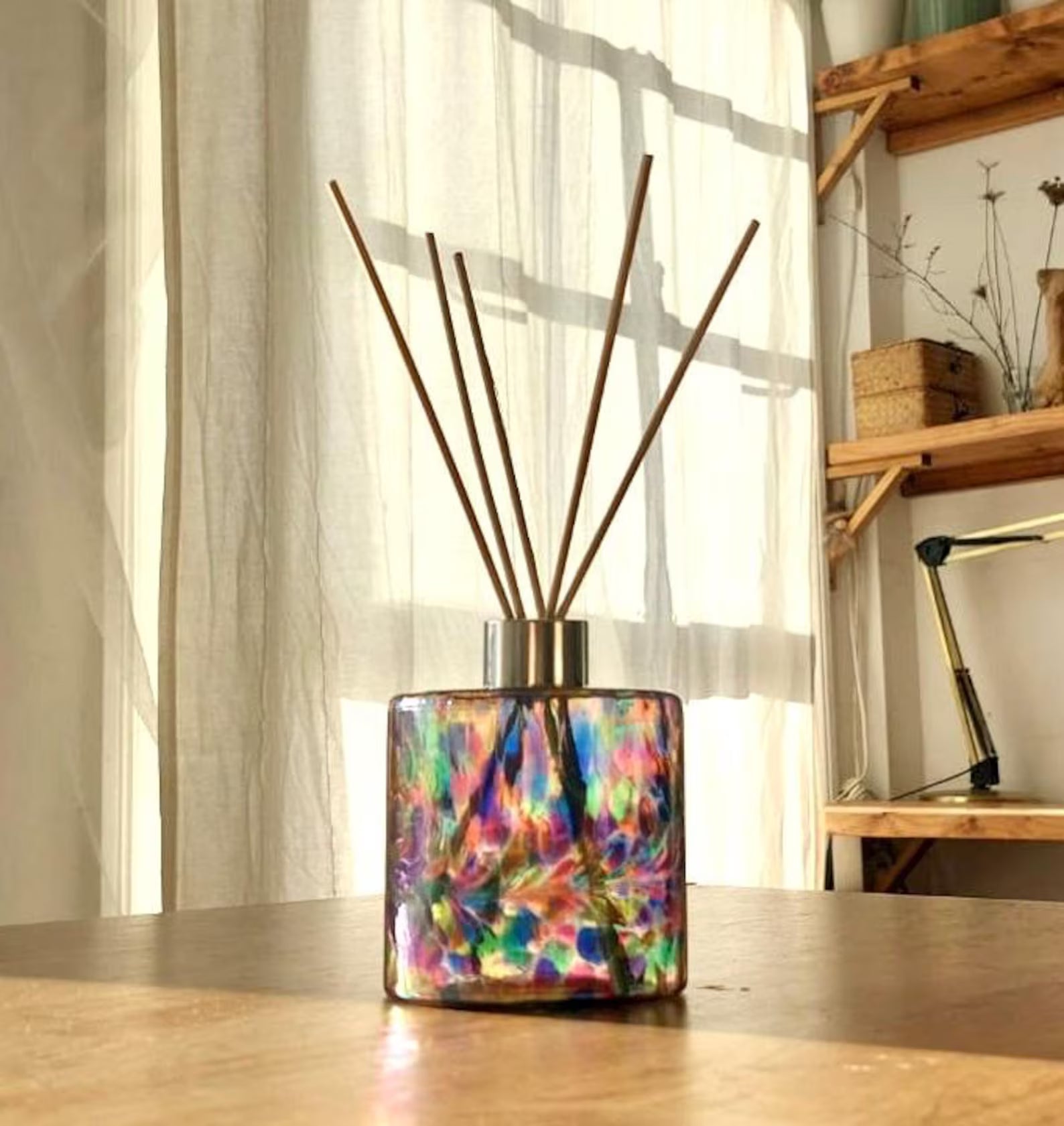 Rękodzieło dyfuzor zapachowy szklany Flower Glow- Elegancki zapach do domu