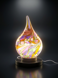 Rękodzieło Lampka szklana LED lampka nocna Drop Pearl 12 cm – kolorowa lampka nocna