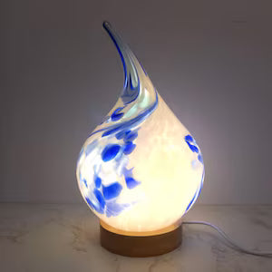 Lampka szklana LED Drop Ocean 12 cm – Ręcznie wykonana kolorowa lampka nocna